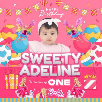 Baliho Hari Ulang Tahun Anak Barbie - Image 1