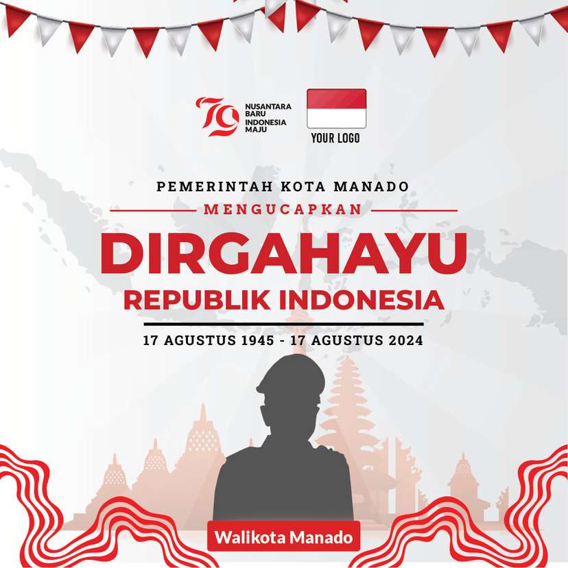 Spanduk Dirgahayu Republik Indonesia ke-79 Pemkot Manado - Image 1