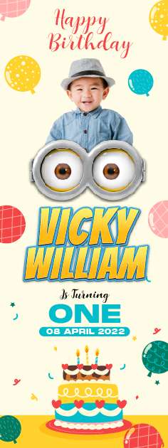 Standing Banner Hari Ulang Tahun Anak Minions - Image 2