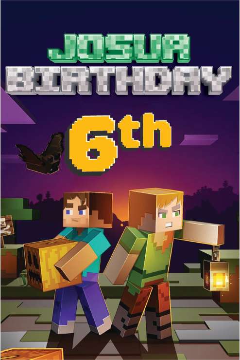 Baliho Ulang Tahun Minecraft - Image 1