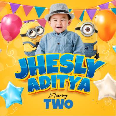 Baliho Hari Ulang Tahun Anak Minions - Image 1