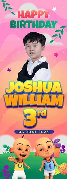 Standing Banner Hari Ulang Tahun Anak Upin dan Ipin - Image 1