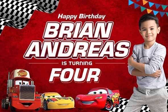 Baliho Hari Ulang Tahun Anak Cars Disney - Image 1