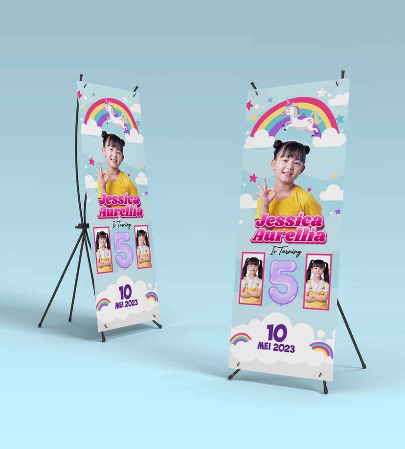Standing Banner Hari Ulang Tahun Anak Unicorn - Image 2