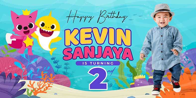 Baliho Hari Ulang Tahun Anak Baby Shark - Image 1