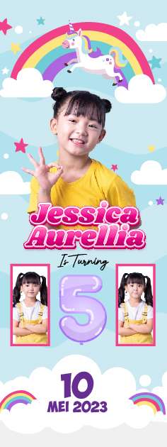 Standing Banner Hari Ulang Tahun Anak Unicorn - Image 1