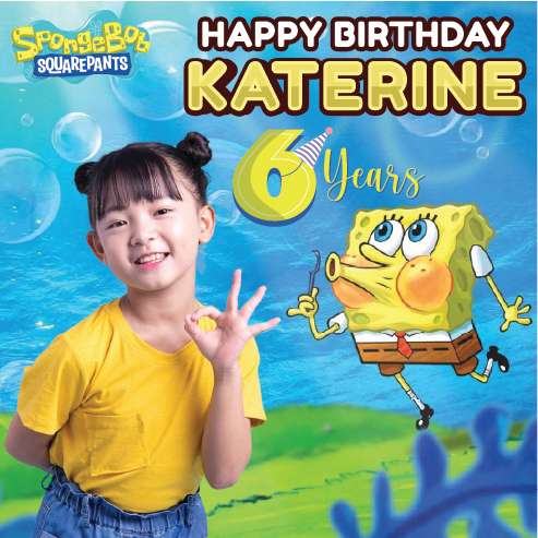 Baliho Ulang Tahun Spongebob - Image 1