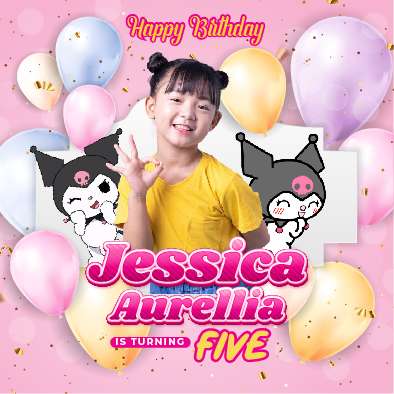 Baliho Hari Ulang Tahun Anak Kuromi - Image 1