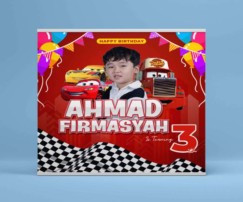 Baliho Hari Ulang Tahun Anak Cars Disney - Image 2