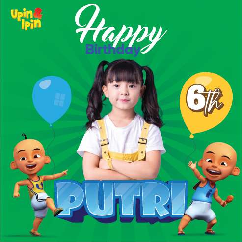 Baliho Ulang Tahun Upin Ipin - Image 1