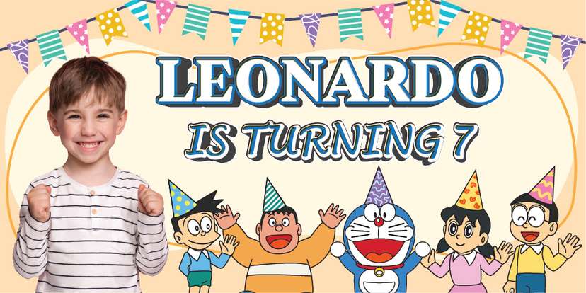 Baliho Ulang Tahun Doraemon - Image 1