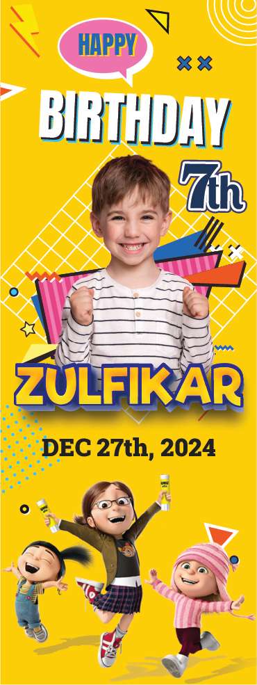 Standing Banner Ulang Tahun Anak Minions - Image 1