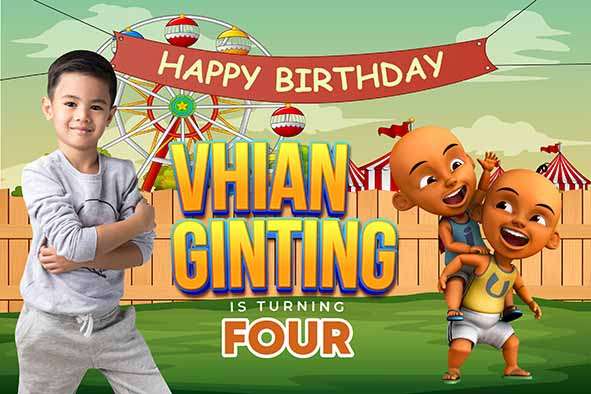 Baliho Hari Ulang Tahun Anak Upin dan Ipin - Image 1