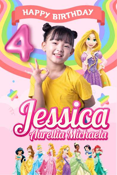 Baliho Hari Ulang Tahun Anak Princes - Image 1