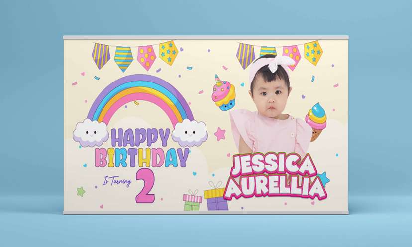 Baliho Hari Ulang Tahun Anak Unicorn - Image 2