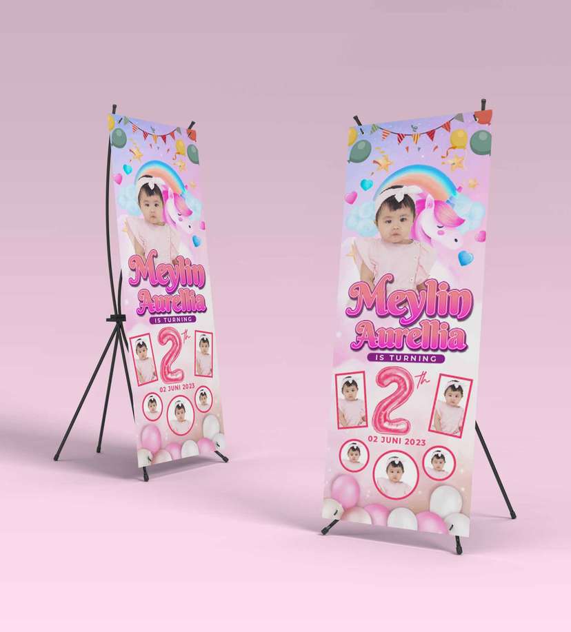 Standing Banner Hari Ulang Tahun Anak Unicorn - Image 2