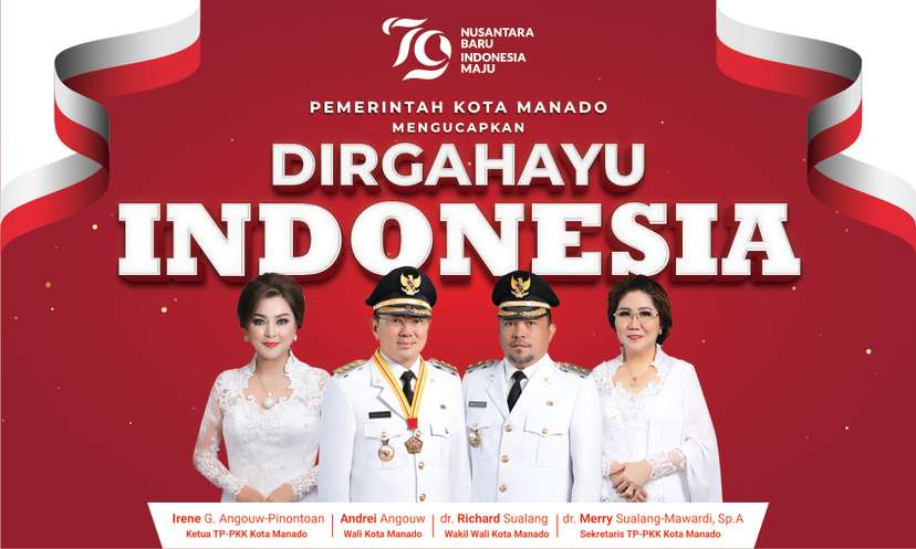 Spanduk Dirgahayu Republik Indonesia ke-79 Pemkot Manado - Image 1