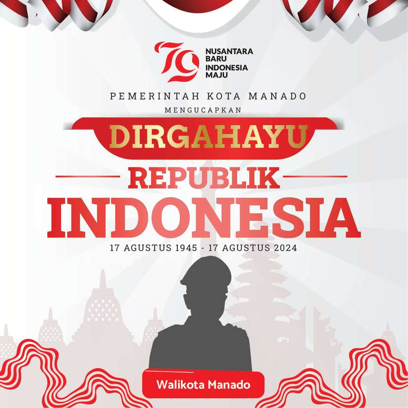 Spanduk Dirgahayu Republik Indonesia ke-79 Pemkot Manado - Image 1