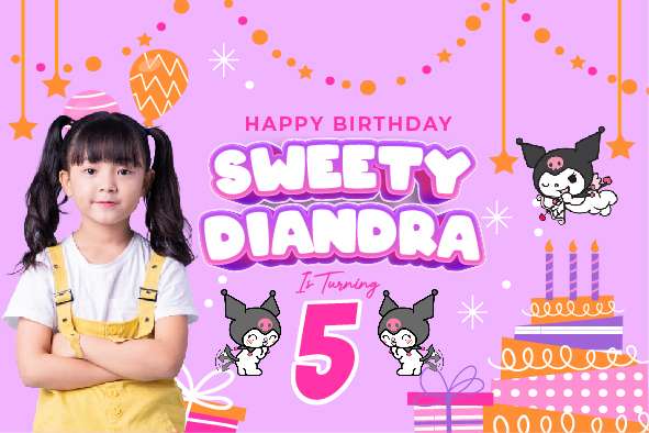 Baliho Hari Ulang Tahun Anak Kuromi - Image 1