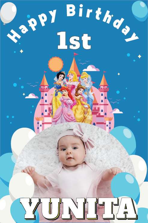 Baliho Ulang Tahun Princess - Image 1