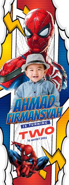 Standing Banner Hari Ulang Tahun Anak Spiderman - Image 1