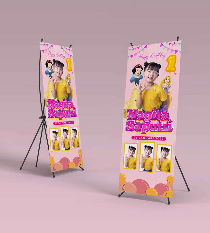Standing Banner Hari Ulang Tahun Anak Princess - Image 2
