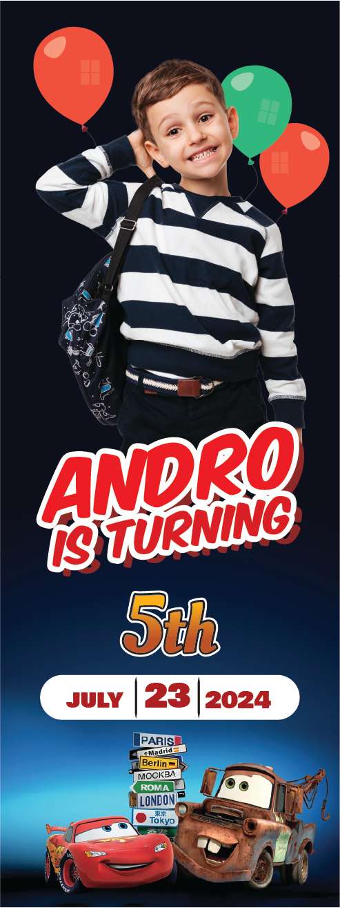 Standing Banner Ulang Tahun Cars - Image 1