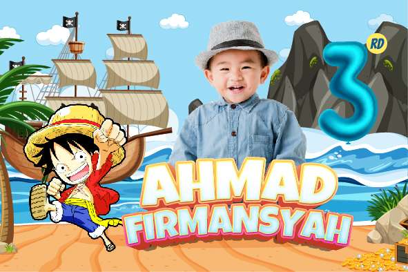 Baliho Hari Ulang Tahun Anak One Piece - Image 1