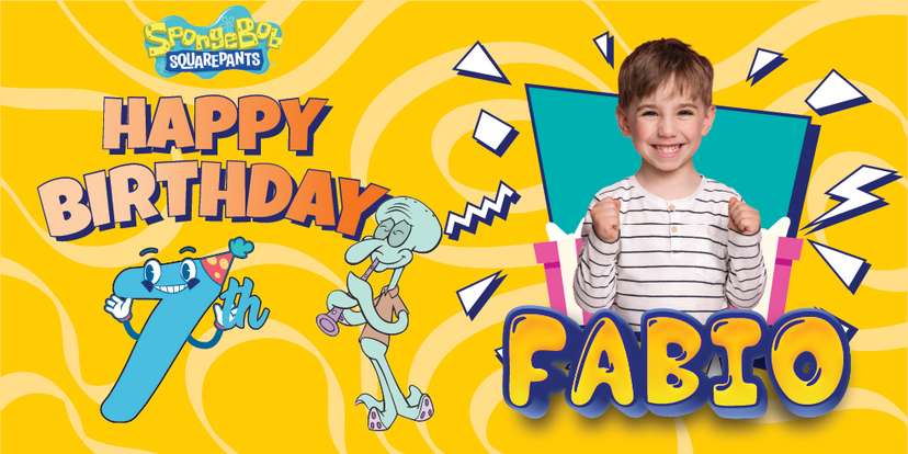 Baliho Ulang Tahun Spongebob - Image 1