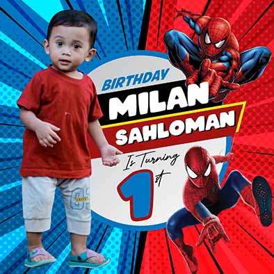 Baliho Ulang Tahun Anak Spiderman - Image 1