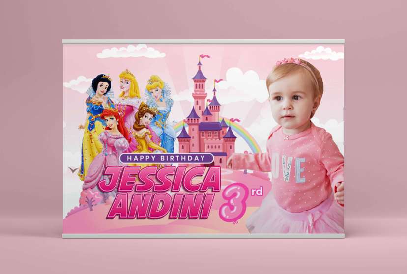 Baliho Hari Ulang Tahun Anak Princess - Image 2