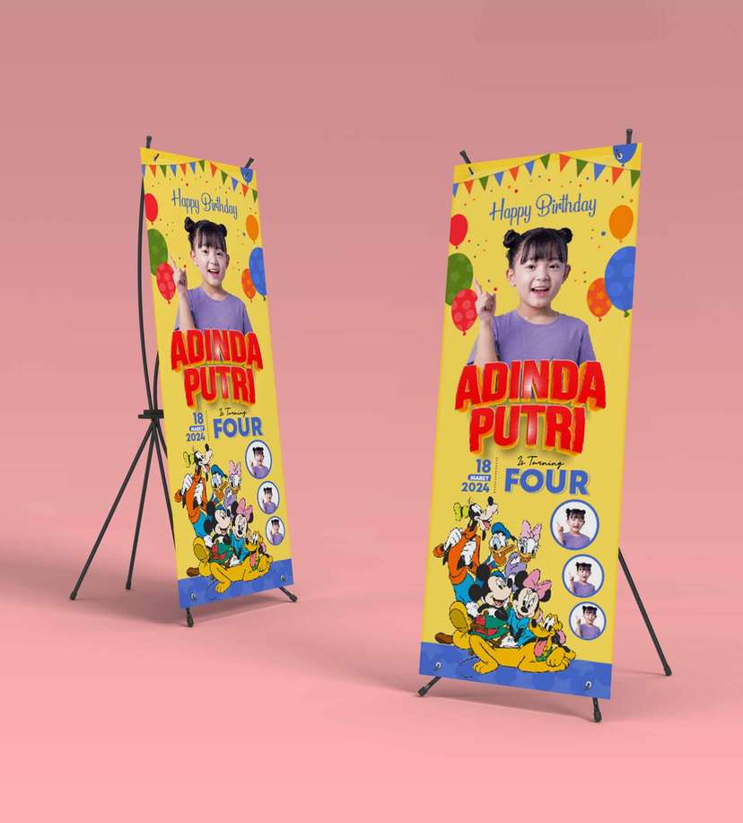 Standing Banner Hari Ulang Tahun Anak Mickey Mouse - Image 2