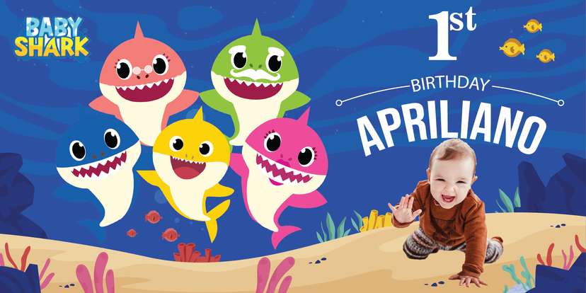 Baliho Ulang Tahun Baby Shark - Image 1