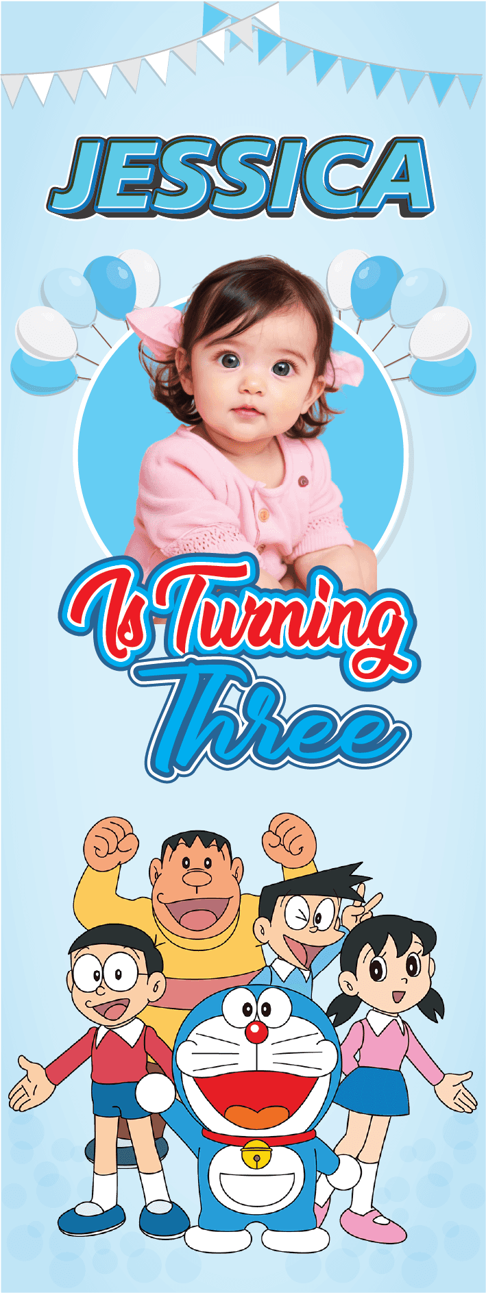 Standing Banner Ulang Tahun Doraemon - Image 1