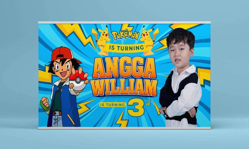 Baliho Hari Ulang Tahun Anak Pokemon - Image 2