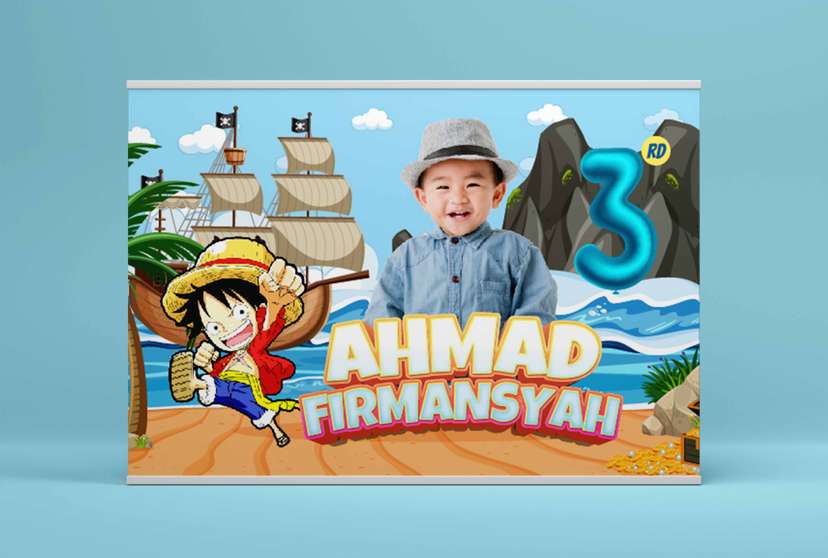 Baliho Hari Ulang Tahun Anak One Piece - Image 2