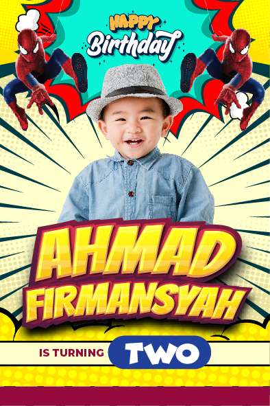 Baliho Hari Ulang Tahun Anak Spiderman - Image 1