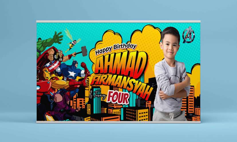 Baliho Hari Ulang Tahun Anak Avengers - Image 2