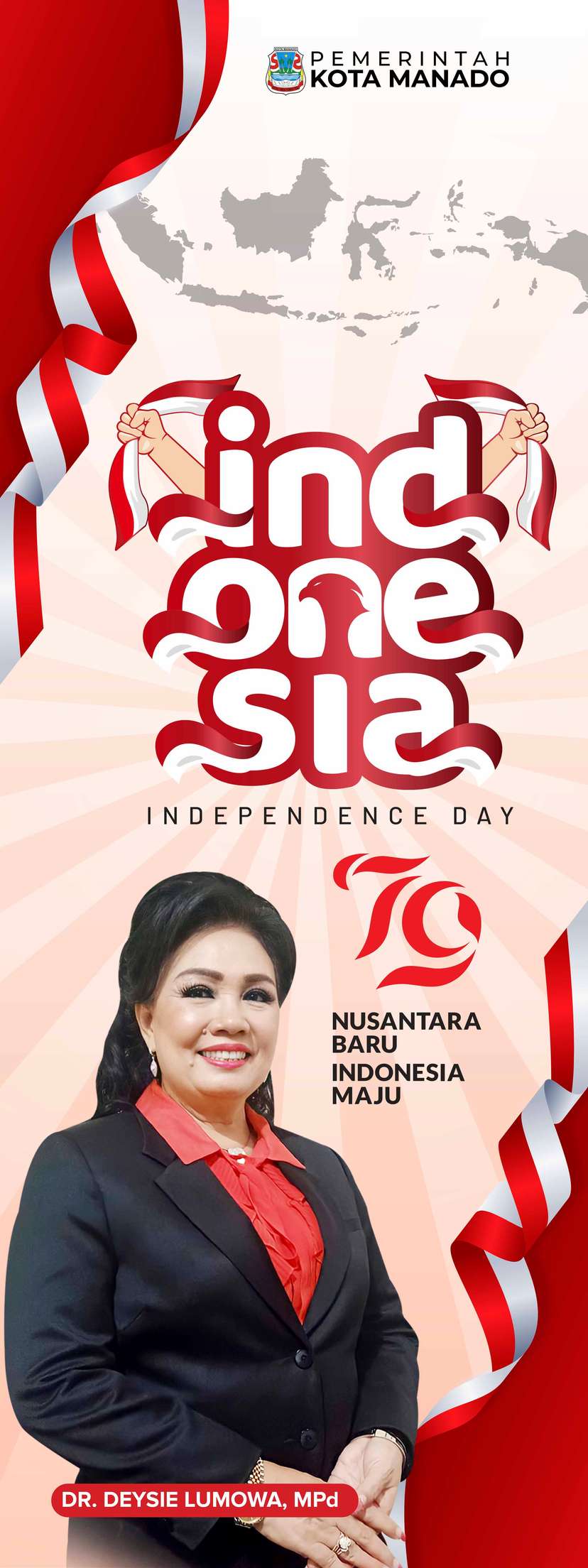 Standing Banner Dirgahayu Republik Indonesia RI Ke-79 Pemkot Manado - Image 1