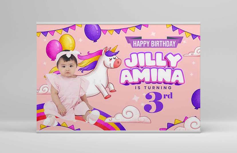 Baliho Hari Ulang Tahun Anak Unicorn - Image 2