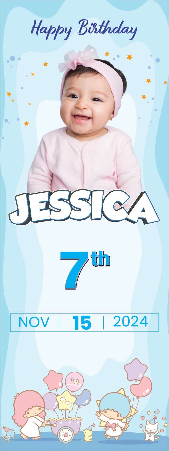 Standing Banner Ulang Tahun Little Twin Stars - Image 1