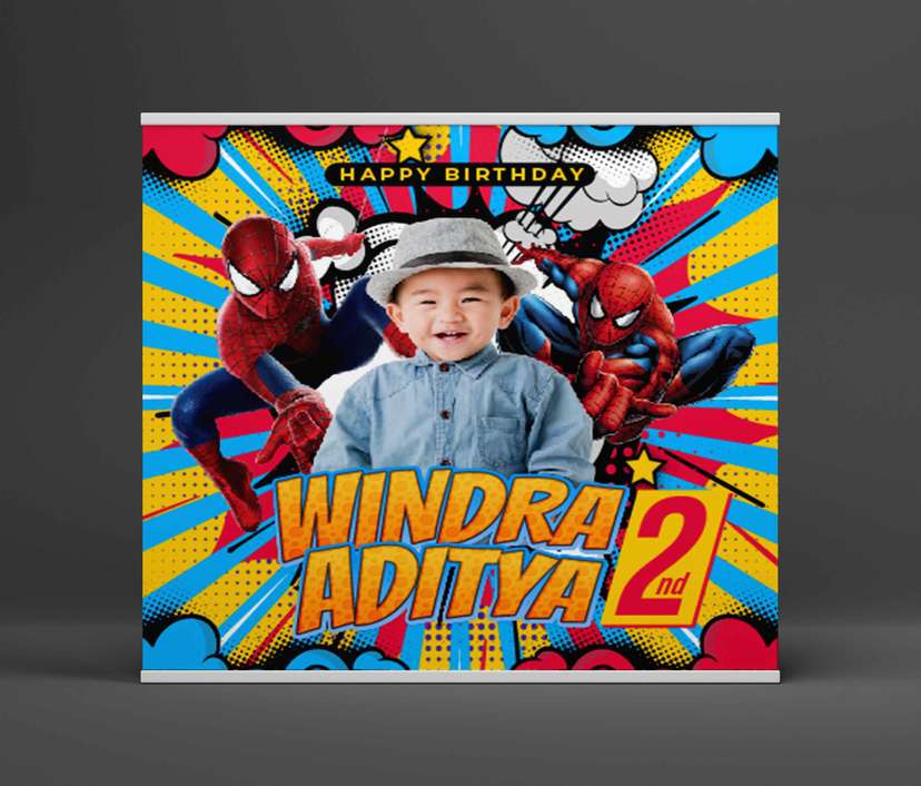 Baliho Hari Ulang Tahun Anak Spiderman - Image 2