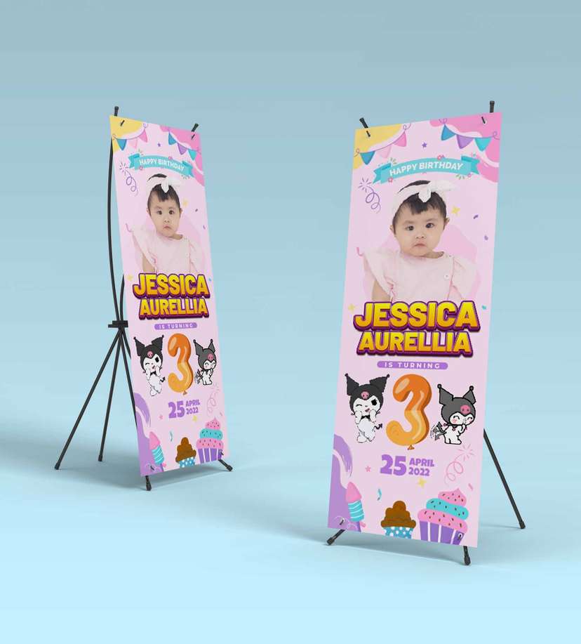 Standing Banner Hari Ulang Tahun Anak Kuromi - Image 2