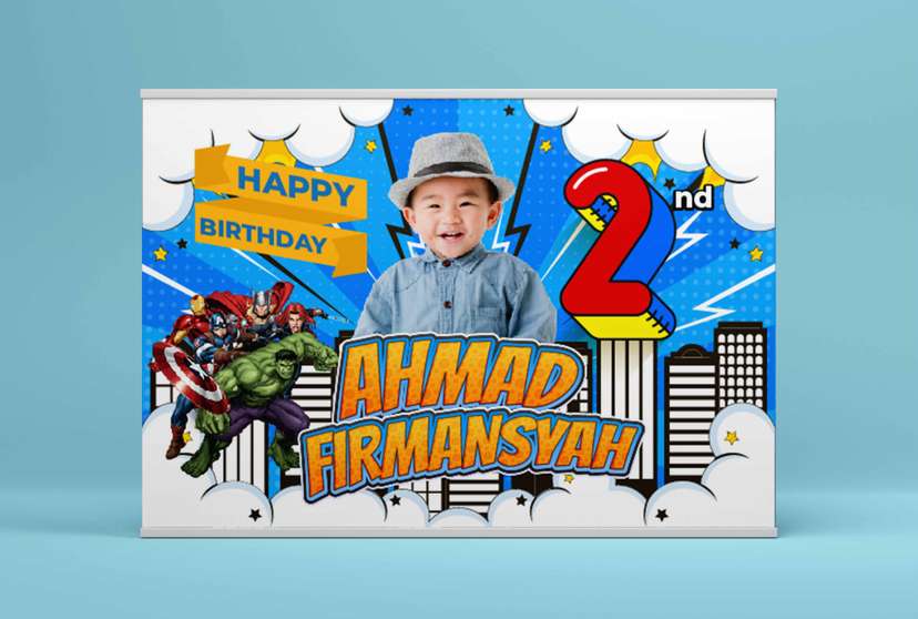 Baliho Hari Ulang Tahun Anak Avengers - Image 2