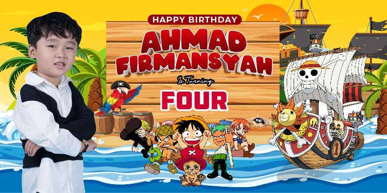 Baliho Hari Ulang Tahun Anak One Piece - Image 1