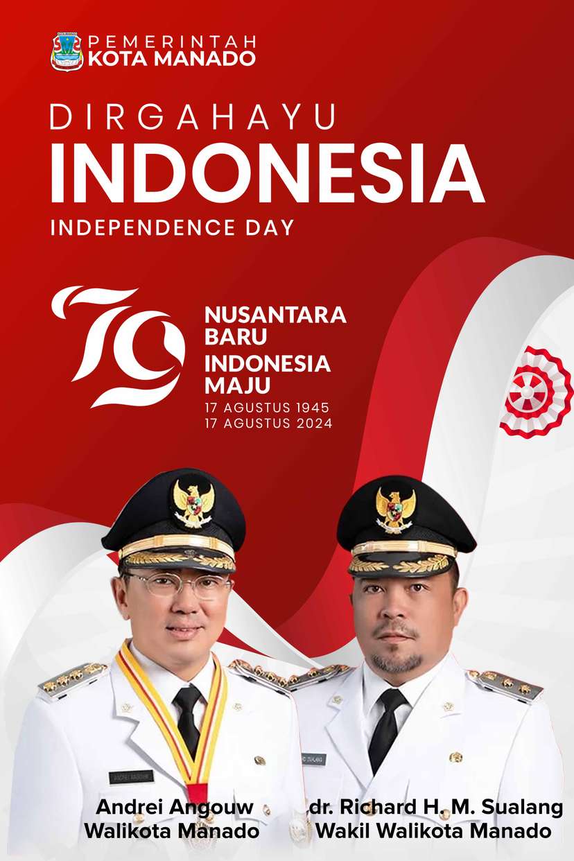 Spanduk Dirgahayu Republik Indonesia RI Ke-79 Pemkot Manado - Image 1