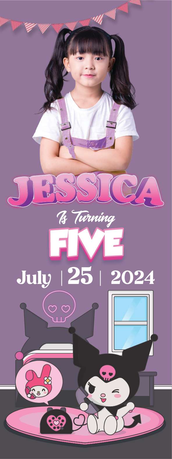 Standing Banner Ulang Tahun Kuromi - Image 1