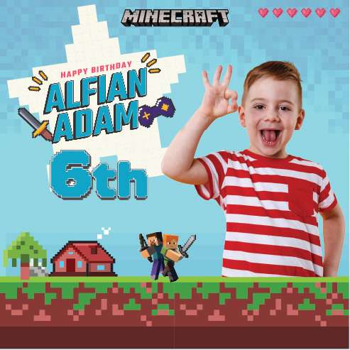 Baliho Ulang Tahun Minecraft - Image 1