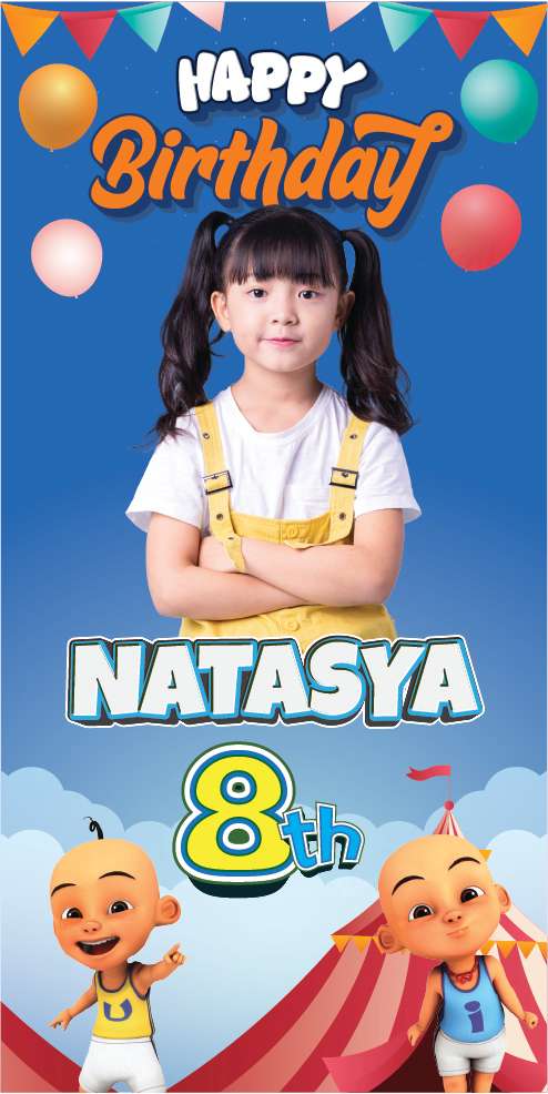 Baliho Ulang Tahun Anak Upin Ipin - Image 1