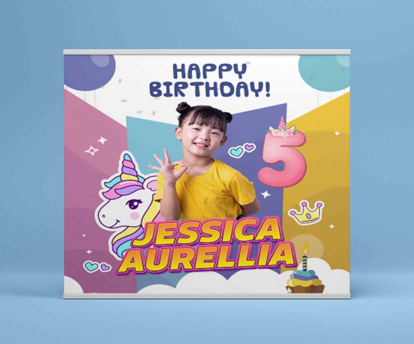 Baliho Hari Ulang Tahun Anak Unicorn - Image 2